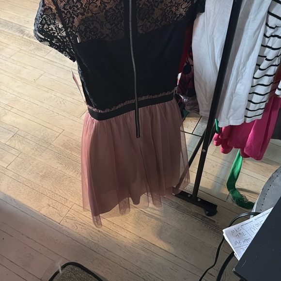 Speechless Black Lace and Pink Tulle Dress - Picture 4 of 5